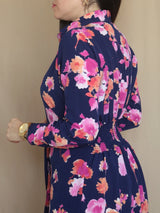 VESTIDO CORTO CAMISERO PRETINA ESPALDA ESTAMPADO AZUL