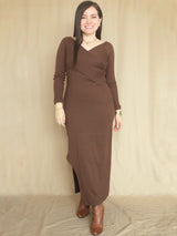 MAXIVESTIDO RIB ESCOTE CRUZADO