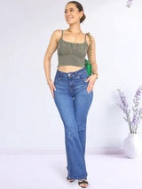 PANTALÓN FLARE JEAN SUPER ESTRETCH