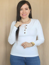 POLO RIB BOTONES EN BUSTO