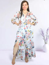 MAXIVESTIDO 3 TIEMPOS ESTAMPADO CREMOSO