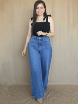 TOP MULTIAGUJA CON LAZOS COLOR ENTERO