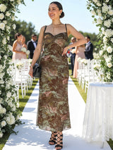 MAXIVESTIDO TIRAS MESH NUDO VERDE