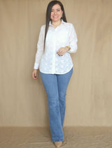 PANTALÓN FLARE JEAN CELESTE