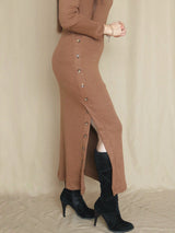 MAXIVESTIDO RIB BOTONES COSTADO