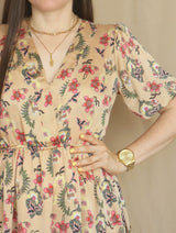 VESTIDO CORTO 2 TIEMPOS ESTAMPADO BEIGE