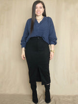 FALDA MIDI ABERTURA CENTRAL