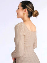 VESTIDO MIDI CUELLO CUADRADO IMPORTADO