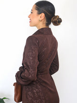 MAXIVESTIDO CRUZADO CON AMARRE CHOCOLATE