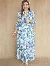 MAXIVESTIDO FULL BOBOS CON PRETINA ESTAMPADO HUESO