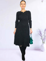 VESTIDO MIDI BUSTO DRAPEADO IMPORTADO