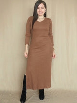 MAXIVESTIDO RIB BOTONES COSTADO