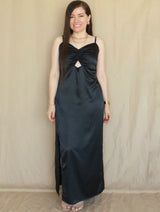 MAXIVESTIDO TIRAS CON PRESILLAS NEGRO ENTERO