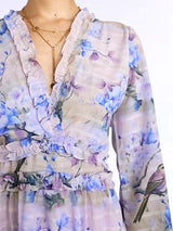 MAXIVESTIDO FULL BOBOS CON PRETINA ESTAMPADO LILA (F)
