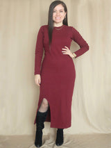 MAXIVESTIDO RIB ABERTURA DELANTERA