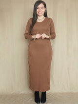 MAXIVESTIDO RIB BOTONES COSTADO