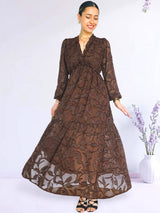 MAXIVESTIDO FULL BOBOS CHOCOLATE
