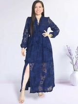 MAXIVESTIDO FULL BOBOS CON PRETINA AZUL