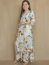 MAXIVESTIDO 2 TIEMPOS ESTAMPADO NUDE