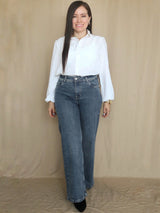 CAMISA MANGA ABULLONADA