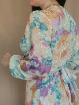 MAXIVESTIDO HEBILLA CON BOBO CENTRAL MARMOLEADO VERDE