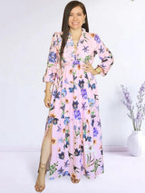 MAXIVESTIDO FULL BOBOS ESTAMPADO ROSA