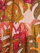 MAXIVESTIDO ESCOTE CORAZÓN 3 TIEMPOS ESTAMPADO MELÓN