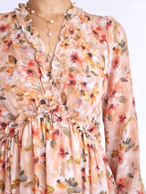 MAXIVESTIDO FULL BOBOS ESTAMPADO MELÓN
