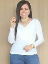 POLO RIB ESCOTE CRUZADO