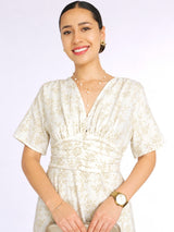 MAXIVESTIDO PRETINA DRAPEADA IVORY