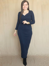 MAXIVESTIDO RIB ESCOTE CORAZÓN