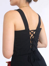 CONJUNTO CORSET CON COPAS NEGRO