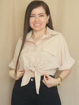 CAMISA OVERSIZE CON LAZOS
