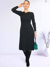 VESTIDO MIDI BUSTO DRAPEADO IMPORTADO