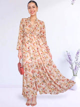 MAXIVESTIDO FULL BOBOS ESTAMPADO MELÓN