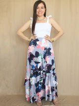 MAXIFALDA VUELOS PEQUEÑOS ESTAMPADA