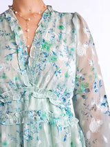 MAXIVESTIDO FULL BOBOS CON PRETINA ESTAMPADO VERDE