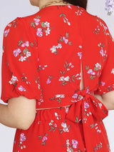 MAXIVESTIDO DOBLE PRETINA ESTAMPADO ROJO