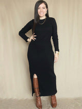 MAXIVESTIDO RIB ABERTURA DELANTERA