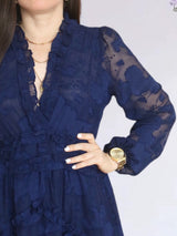 MAXIVESTIDO FULL BOBOS CON PRETINA AZUL