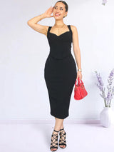 CONJUNTO CORSET CON COPAS NEGRO