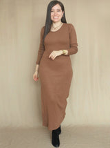 MAXIVESTIDO RIB BOTONES COSTADO