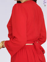 MAXIVESTIDO HEBILLA ROJO ENTERO