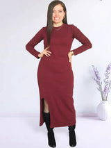 MAXIVESTIDO RIB ABERTURA DELANTERA