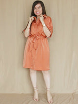 VESTIDO CORTO CAMISERO OVERSIZE MANDARINA ENTERO