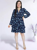 VESTIDO CORTO BOBO CENTRAL ESTAMPADO AZUL