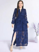 MAXIVESTIDO FULL BOBOS CON PRETINA AZUL