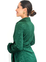 VESTIDO CORTO CRUZADO CON AMARRE VERDE