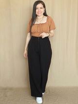 PANTALÓN PALAZO CON ELÁSTICO A (O)