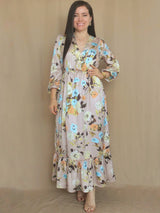 MAXIVESTIDO 2 TIEMPOS ESTAMPADO NUDE